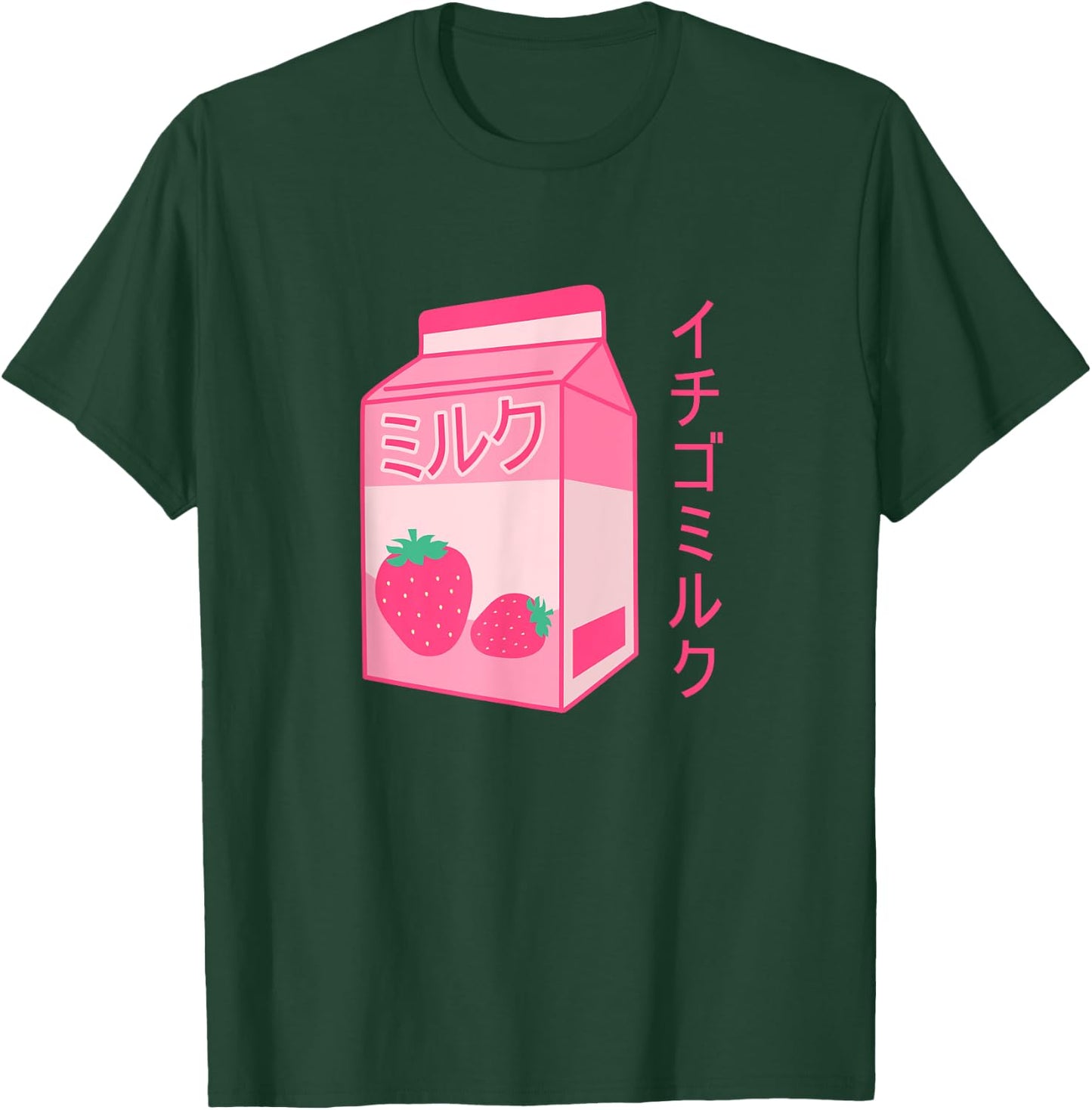 Pink Strawberry Milk Japanese Kawaii Retro 90s Anime T-Shirt - T-Shirt | Forest