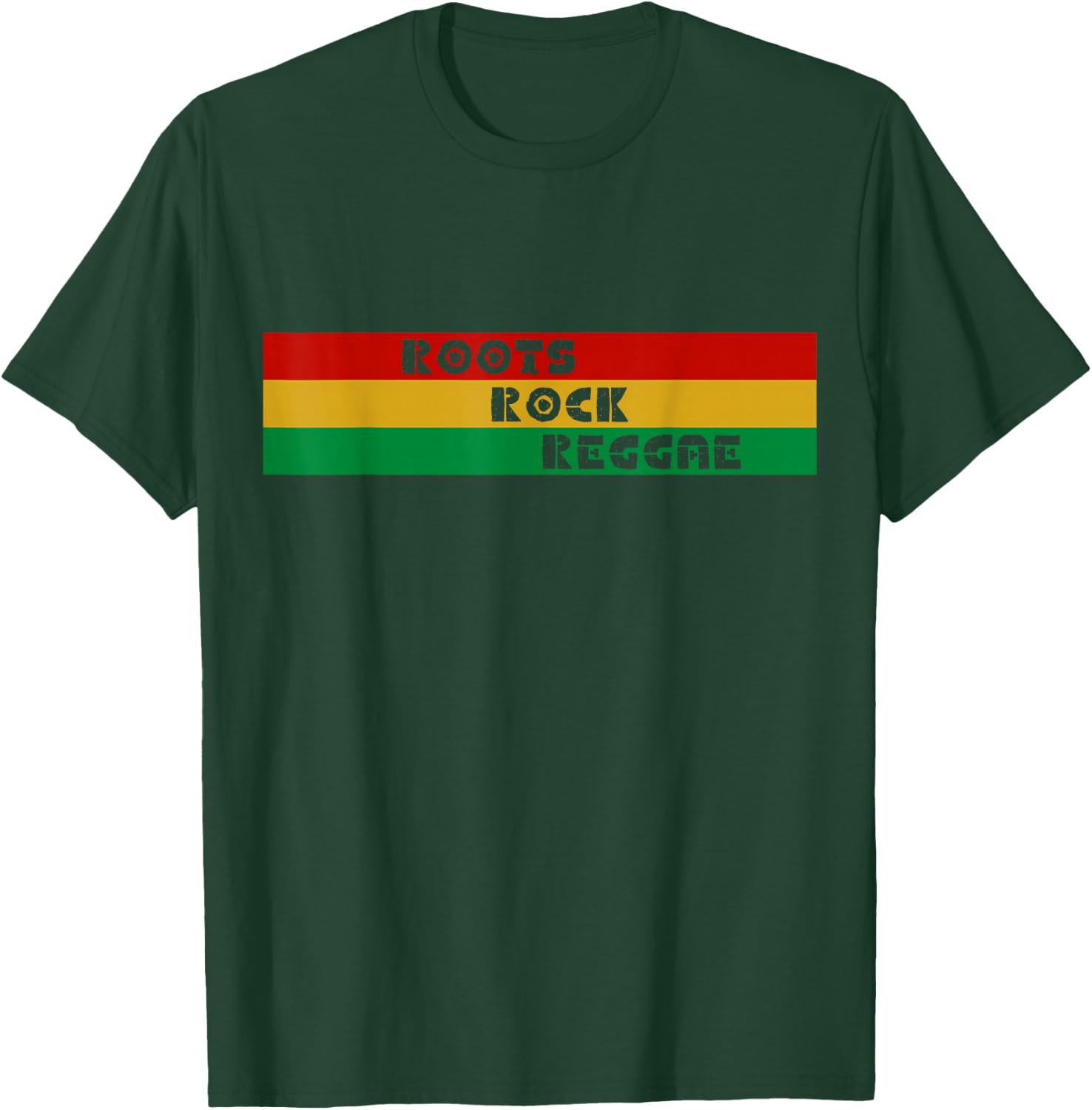 Roots Rock Reggae Rasta Red Gold & Green Striped Horizontal T-Shirt - T-Shirt | Forest