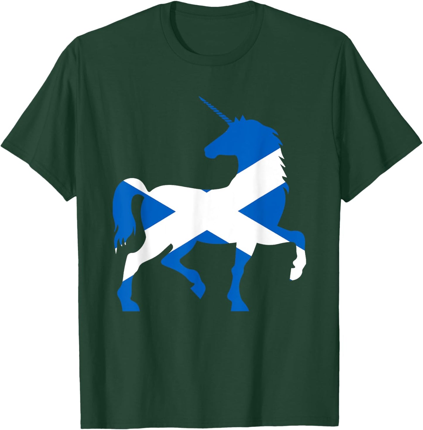 Scotland Flag Unicorn Scot Tartan Plaid Day Scottish Unicorn T-Shirt - T-Shirt | Forest
