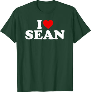 I Love Sean - Heart T-Shirt - T-Shirt | Forest