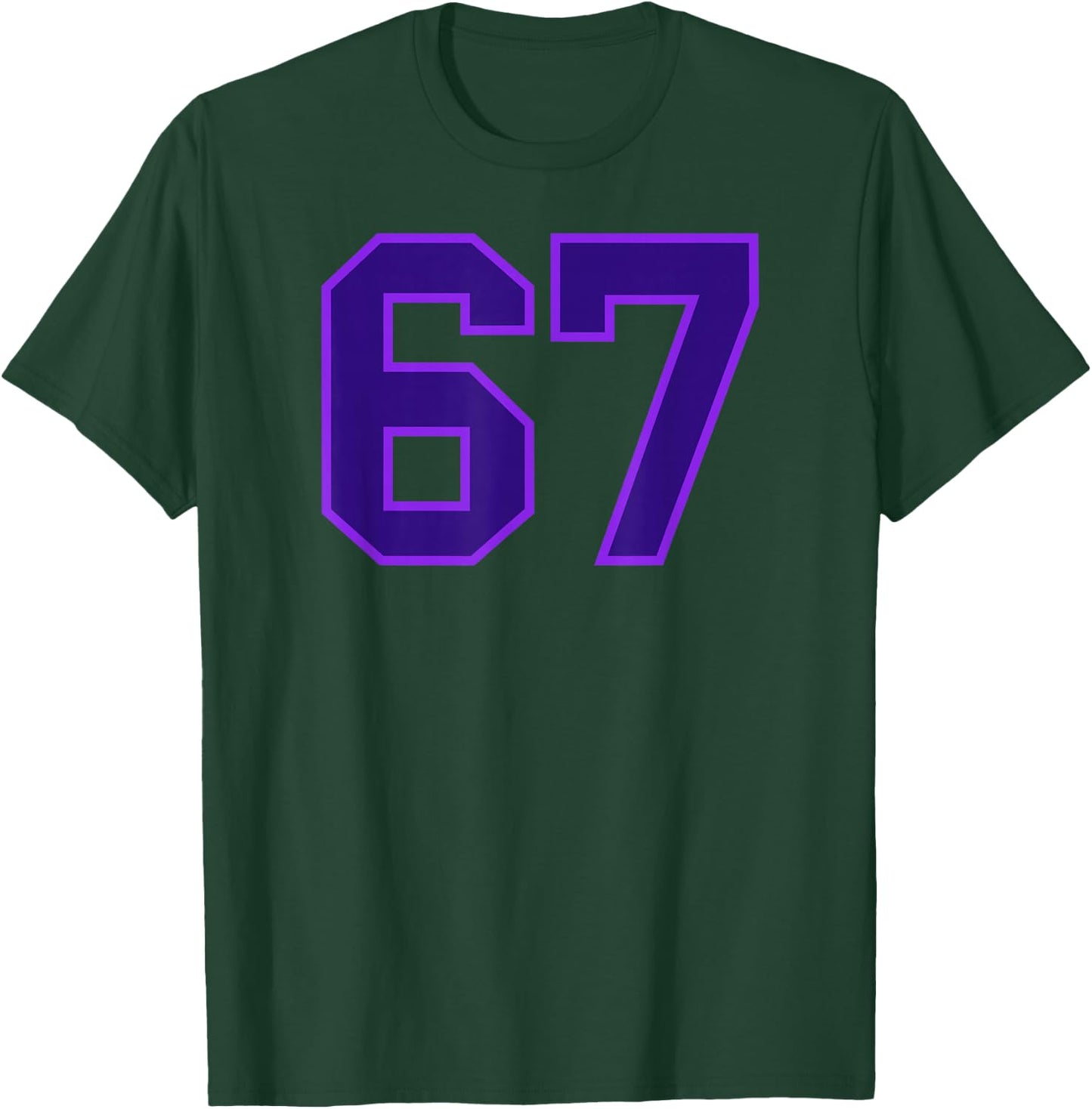 Purple Sports Team Number 67 T-Shirt - T-Shirt | Forest
