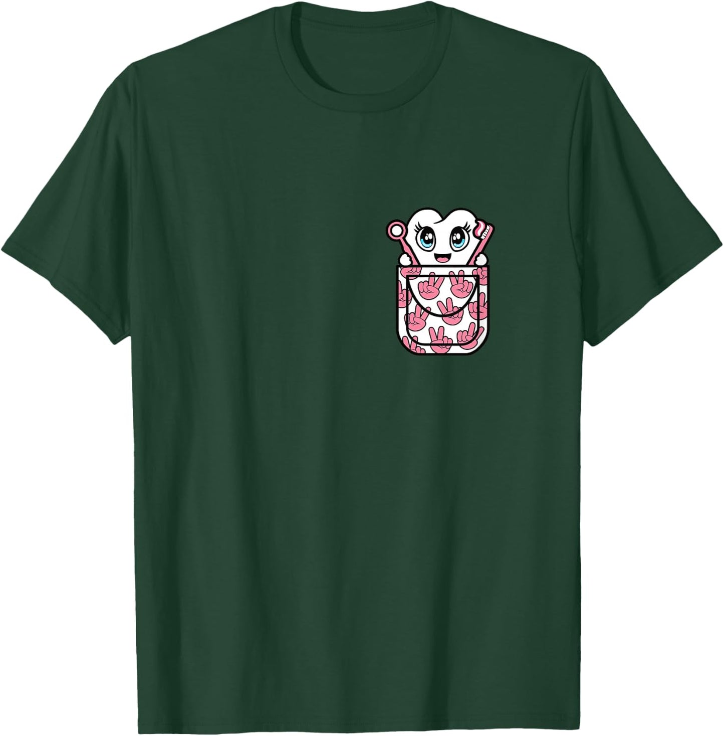 Funny Tooth Pocket Dental Hygienist Dentist Women Girls T-Shirt - T-Shirt | Forest