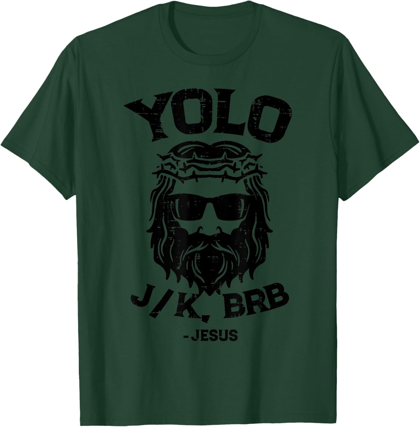Easter Shirts Women Men Kids Children Easter Gift Yolo Jk Brb Jesus Funny Easter Day Ressurection Christians -Adults, -Kids Grey Classic Fit Short Sleeve T-Shirt - T-Shirt | Forest