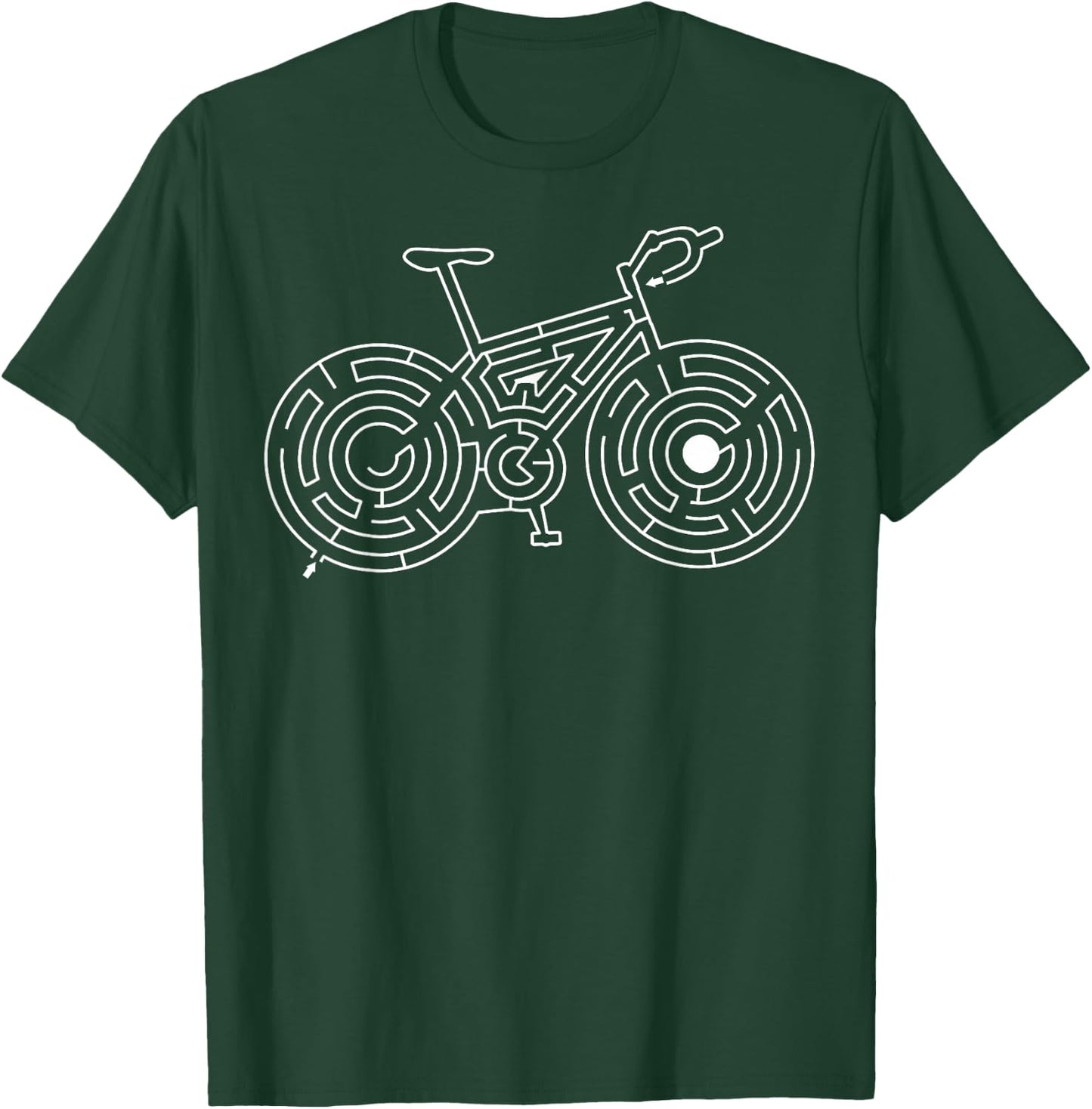 Race Bike Maze Shirt | Cute Puzzle Cycle Race Gift T-Shirt - T-Shirt | Forest