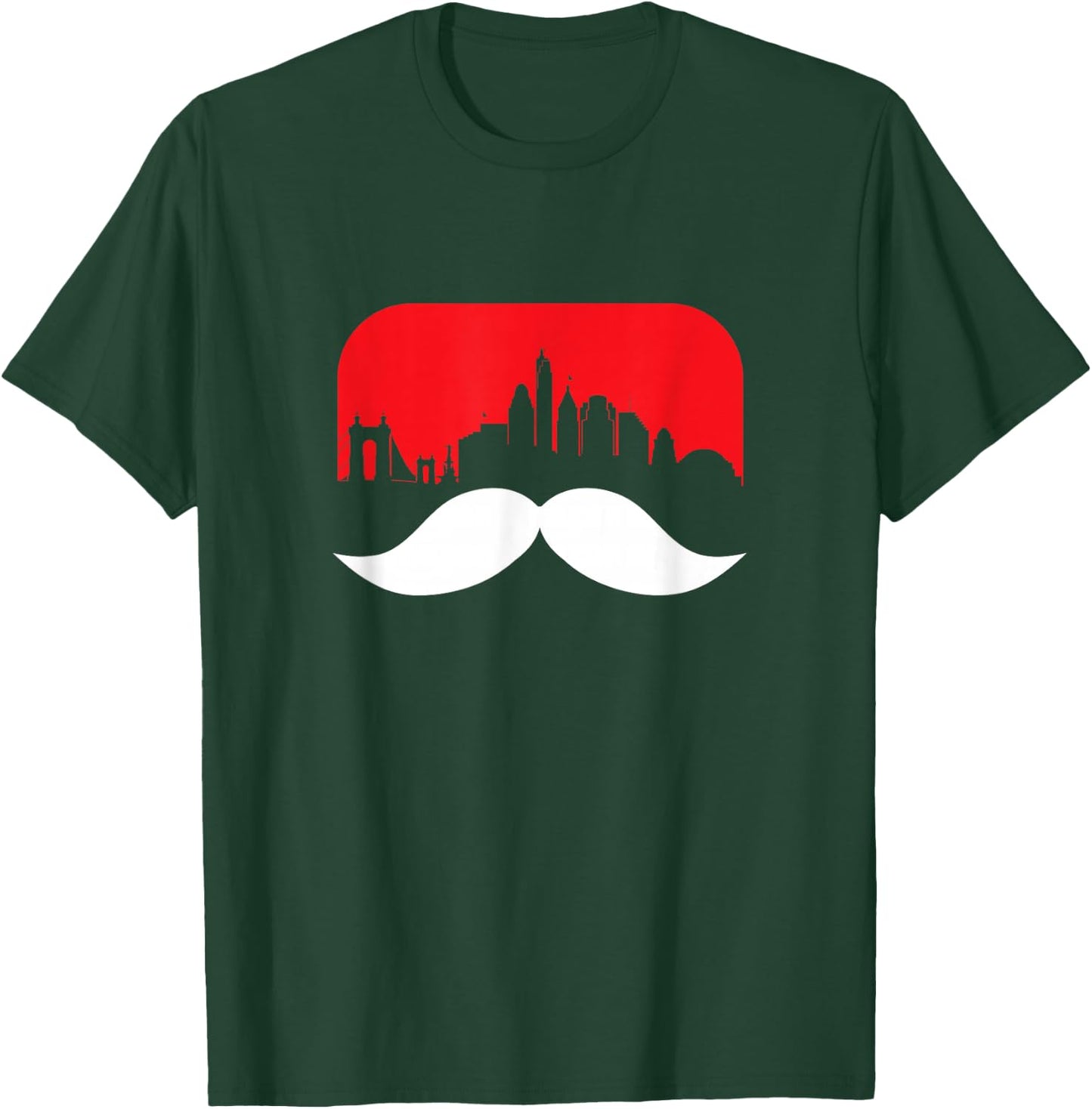 Cincinnati Moustache Shirt & Red Cincinnati Skyline Redlegs T-Shirt - T-Shirt | Forest