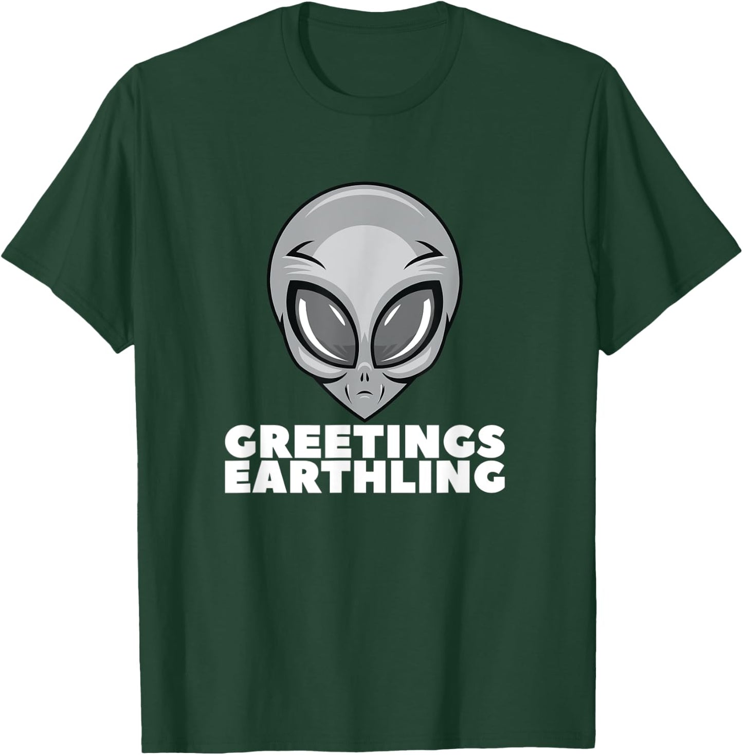 Greetings Earthling Funny Alien Women Teens T-Shirt - T-Shirt | Forest