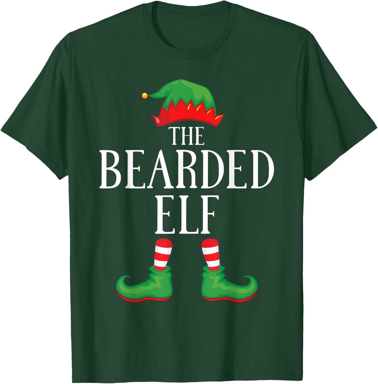 Bearded Elf Matching Group Xmas Funny Family Christmas T-Shirt - T-Shirt | Forest