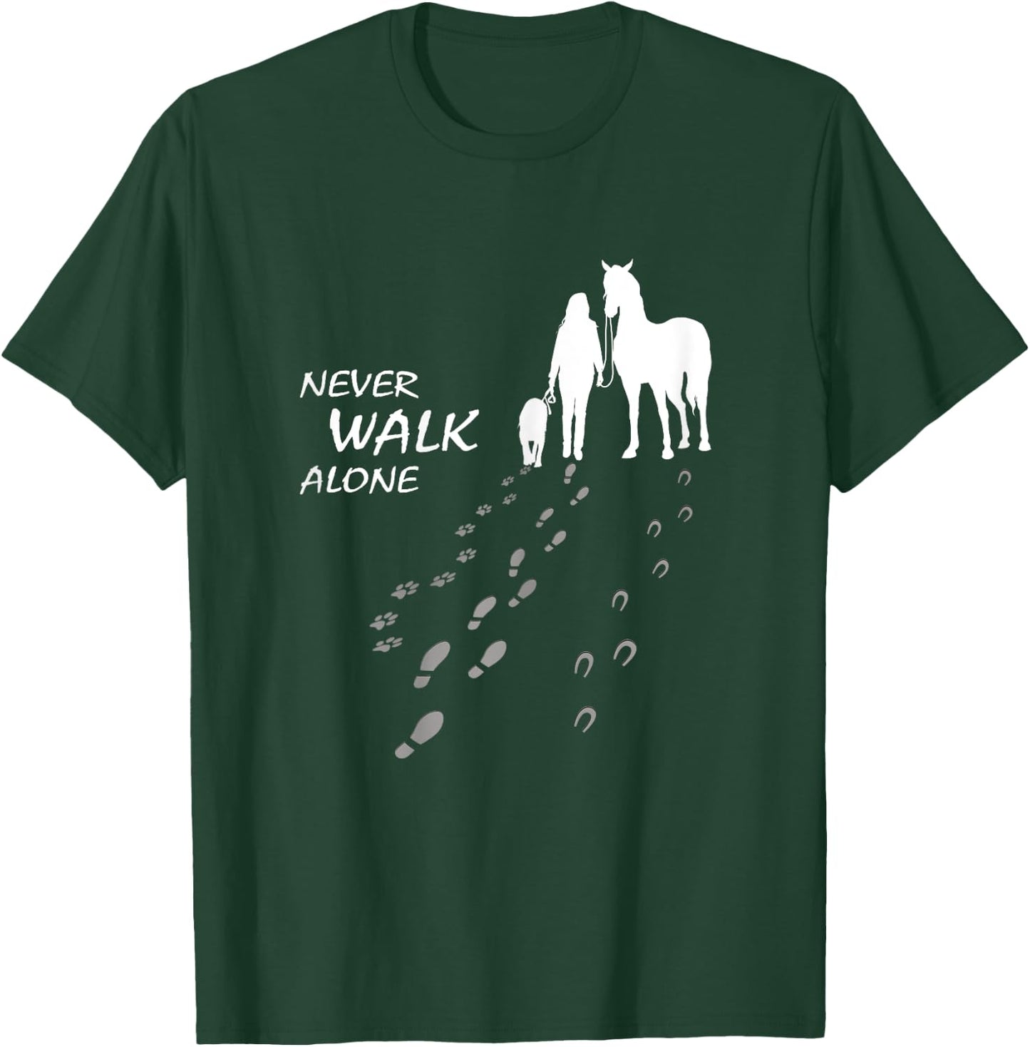 Dog horse - never walk alone - horse fan dog lover Girls Kids T-Shirt - T-Shirt | Forest