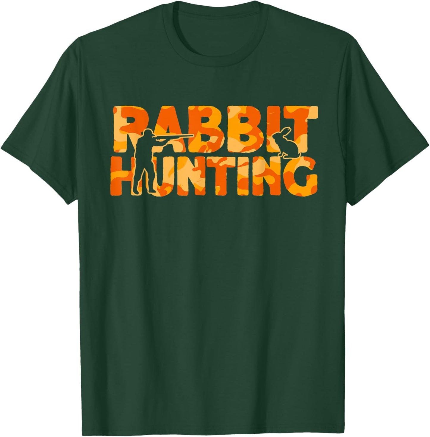Hare Hunter Orange Camouflage Rabbit Hunting T-Shirt - T-Shirt | Forest