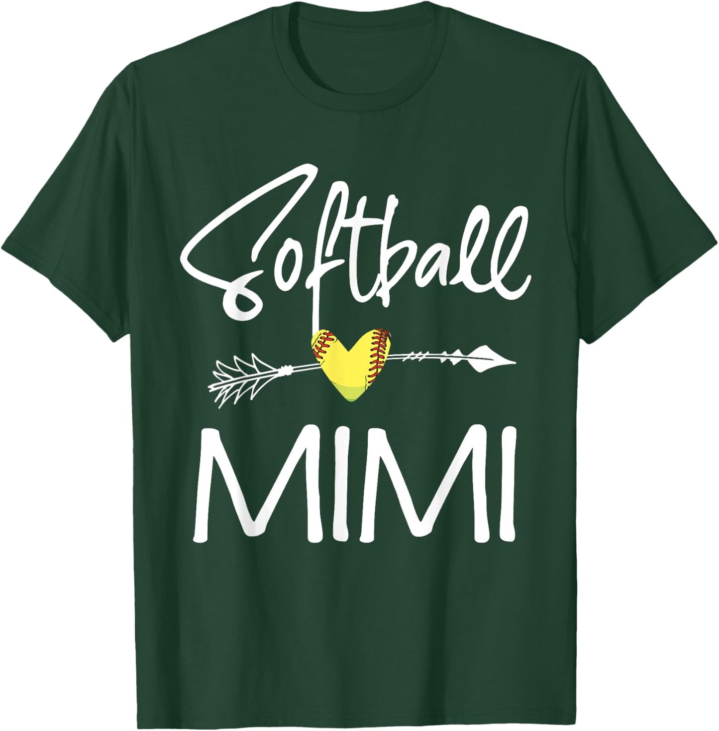 Softball Mimi Women Softball Gift T-Shirt - T-Shirt | Forest