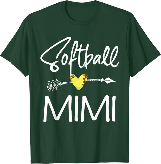 Softball Mimi Women Softball Gift T-Shirt - T-Shirt | Forest