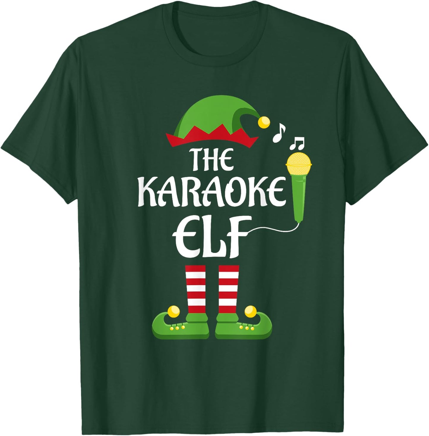 Karaoke Elf Family Matching Group Christmas Singing T-Shirt - T-Shirt | Forest