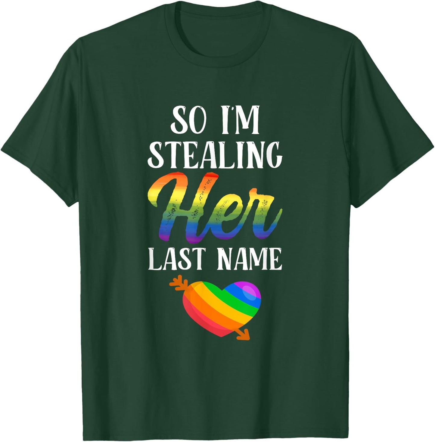 LGBTQ Pride Matching Couple Rainbow Bi Engagement Wedding T-Shirt - T-Shirt | Forest
