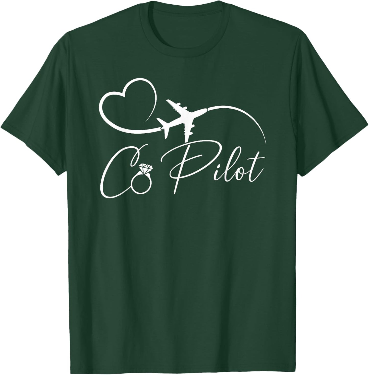Co Pilot Proud Airplane Pilot Wife of A Pilot Wife T-Shirt - T-Shirt | Forest