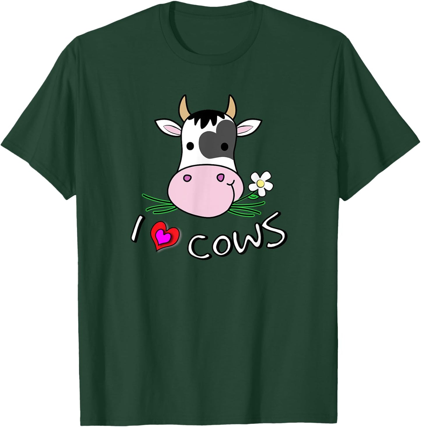 I Love Cows for Farm Animal and Cow Lovers T-Shirt - T-Shirt | Forest