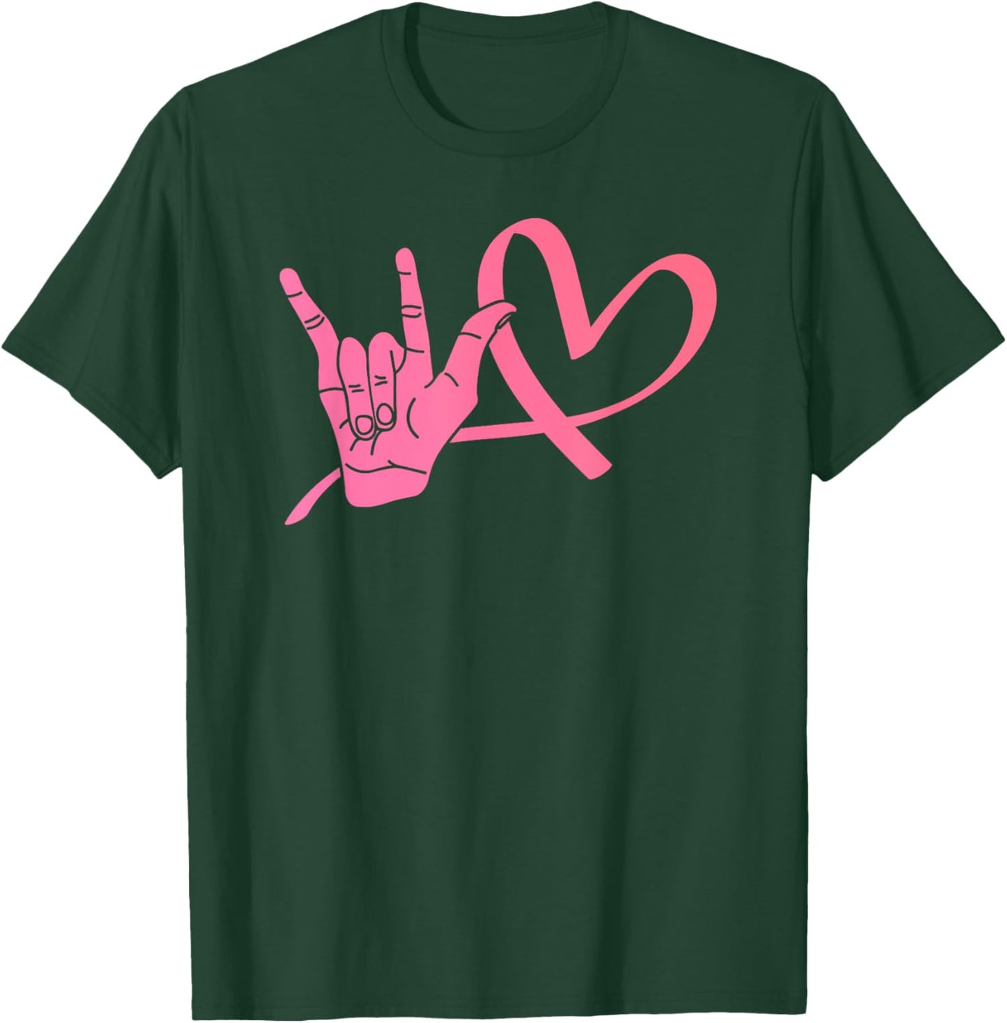 Deaf Awareness Shirts Sign Language Shirt Love ASL Teacher Women Girls Kids T-Shirt - T-Shirt | Forest