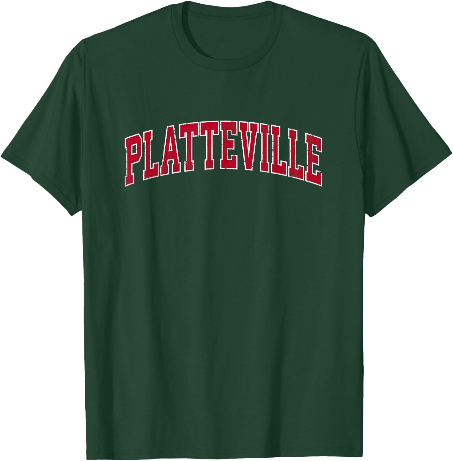 Platteville Wisconsin WI Vintage Sports Design Red Design T-Shirt - T-Shirt | Forest
