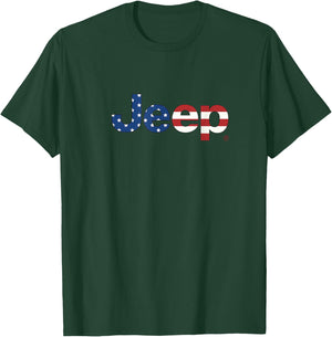 Jeep Flag Wordmark Logo T-Shirt - T-Shirt | Forest