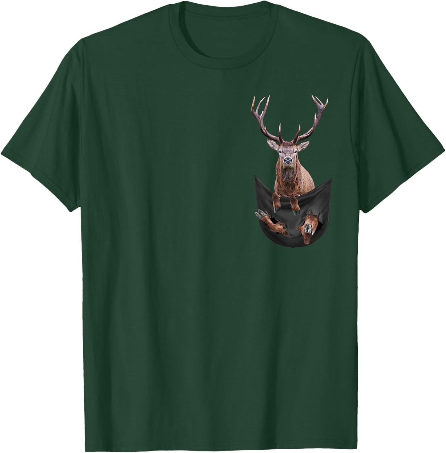 Deer Inside Pocket - Deer Pocket T-Shirt - T-Shirt | Forest