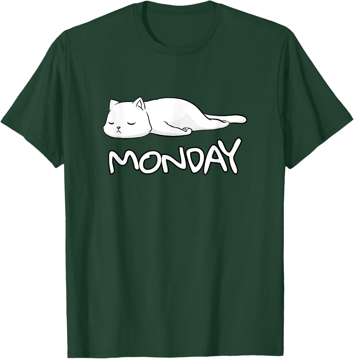 Funny Hate Monday Shirt Cat sleep Monday haters loafer Men Women Girls Kids T-Shirt - T-Shirt | Forest