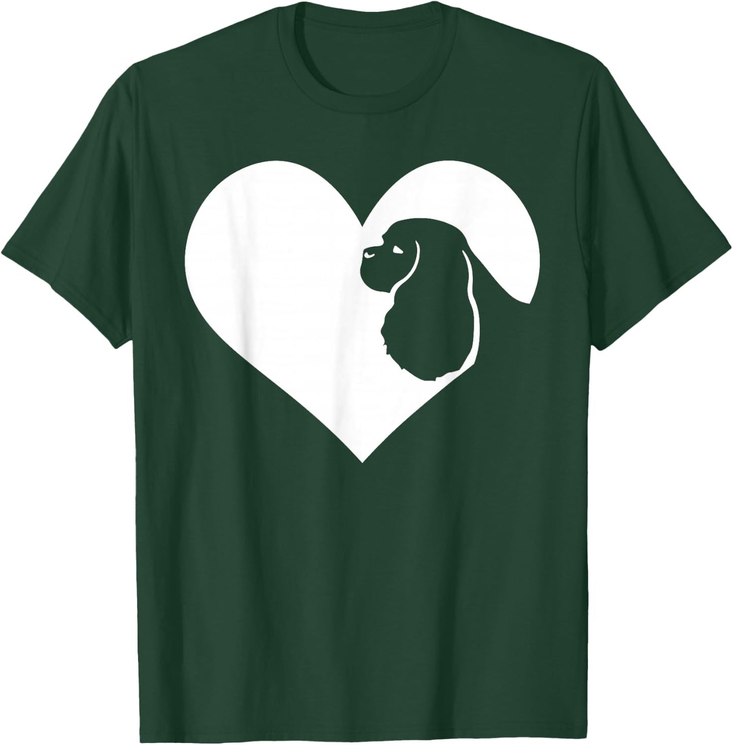 CKC Heart Silhouette Cavalier King Charles Spaniel T-Shirt - T-Shirt | Forest