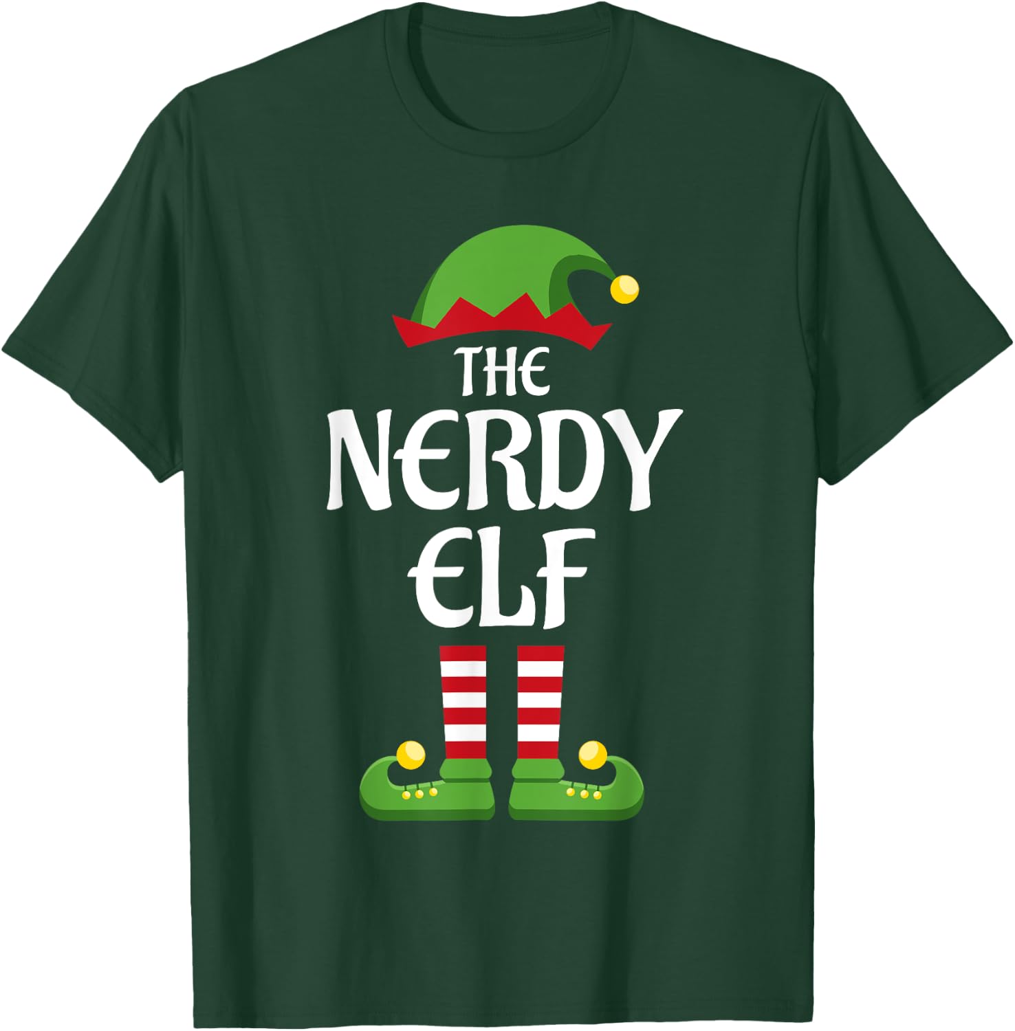 Nerdy Elf Family Matching Group Christmas T-Shirt - T-Shirt | Forest
