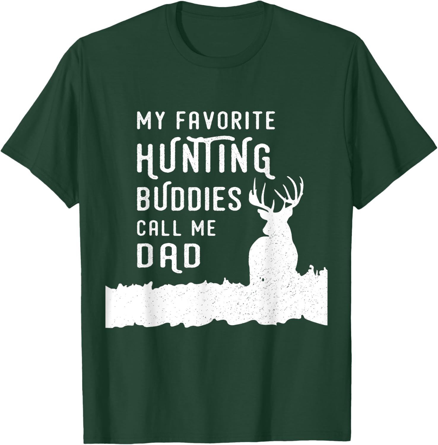 Hunter Dad Hunts Deer With Kids Sons Daughter Gift From Kids T-Shirt - T-Shirt | Forest