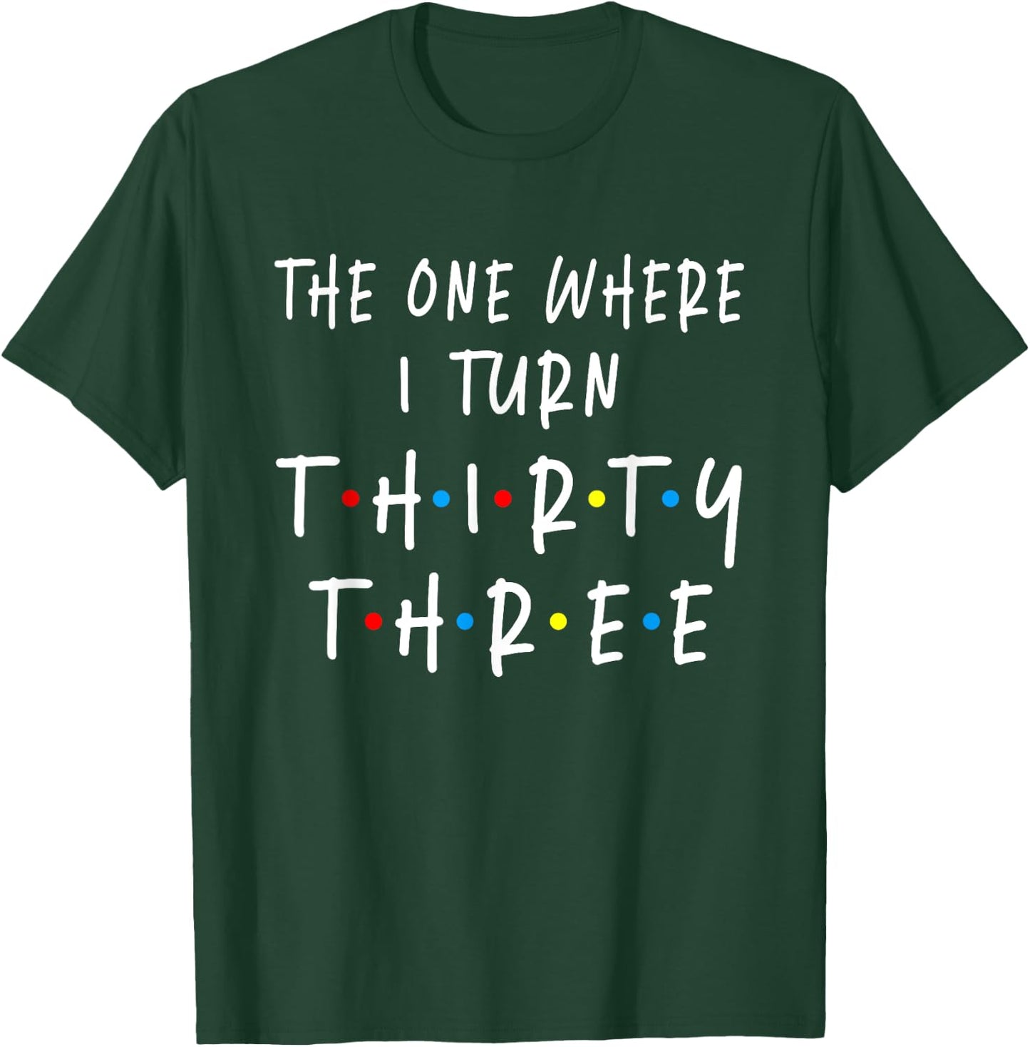 The One Where I Turn Thirty Three 33 Years Old 33rd Birthday T-Shirt - T-Shirt | Forest