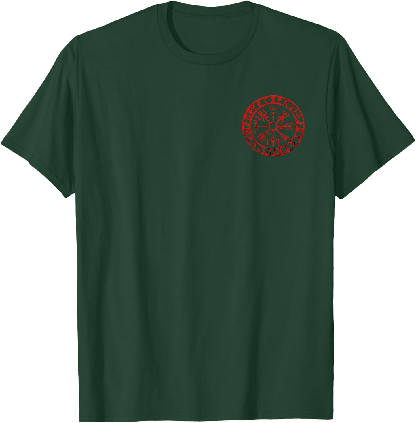 Norse Vegvisir Symbol Valhalla Viking Compass Odin Pagan T-Shirt - T-Shirt | Forest