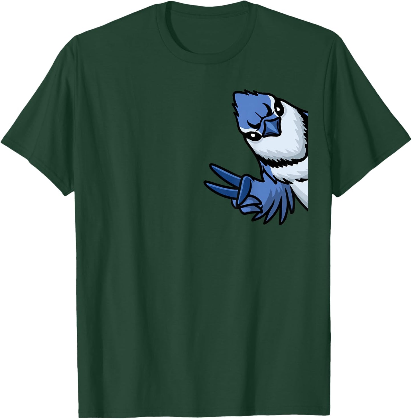 Blue Jay Bird Cyanocitta Cristata From Side T-Shirt - T-Shirt | Forest