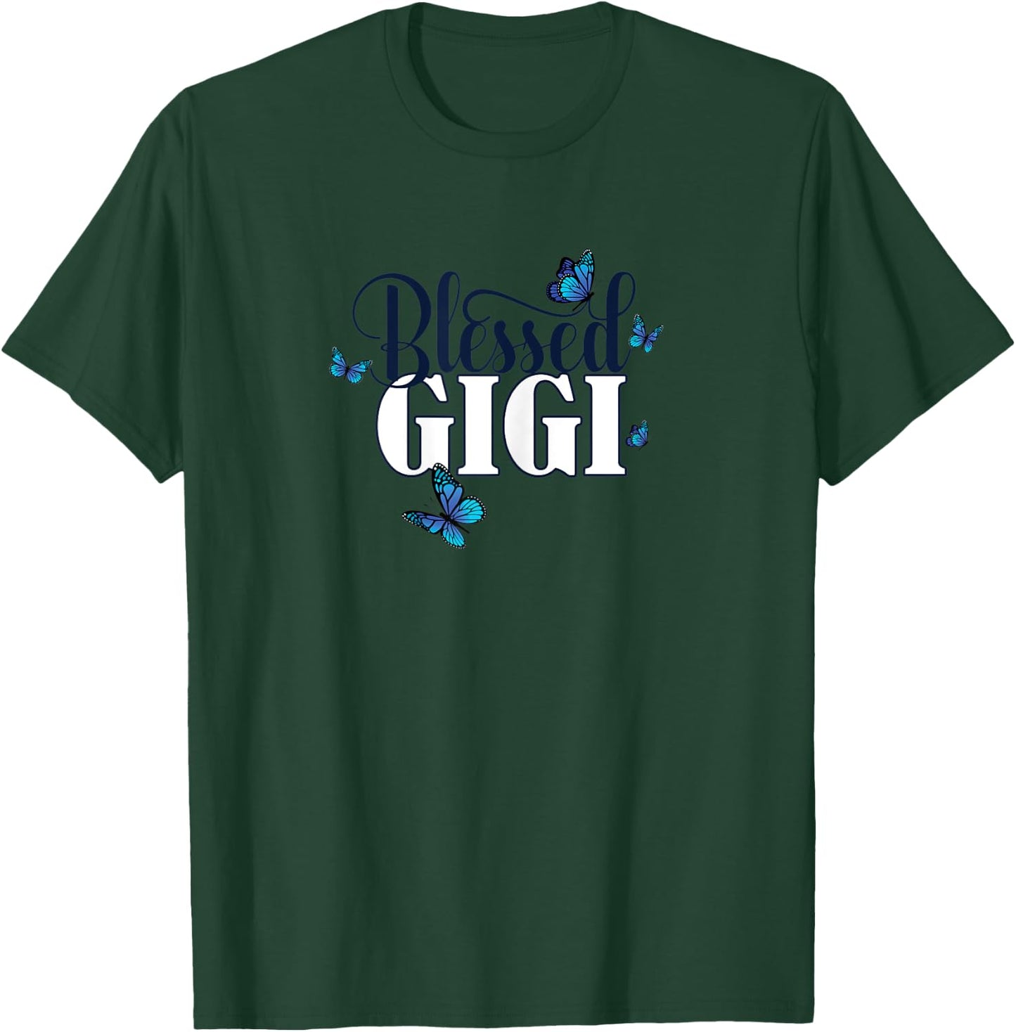 Blessed Gigi - Grandma Blue Butterfly / Butterflies Gift T-Shirt - T-Shirt | Forest