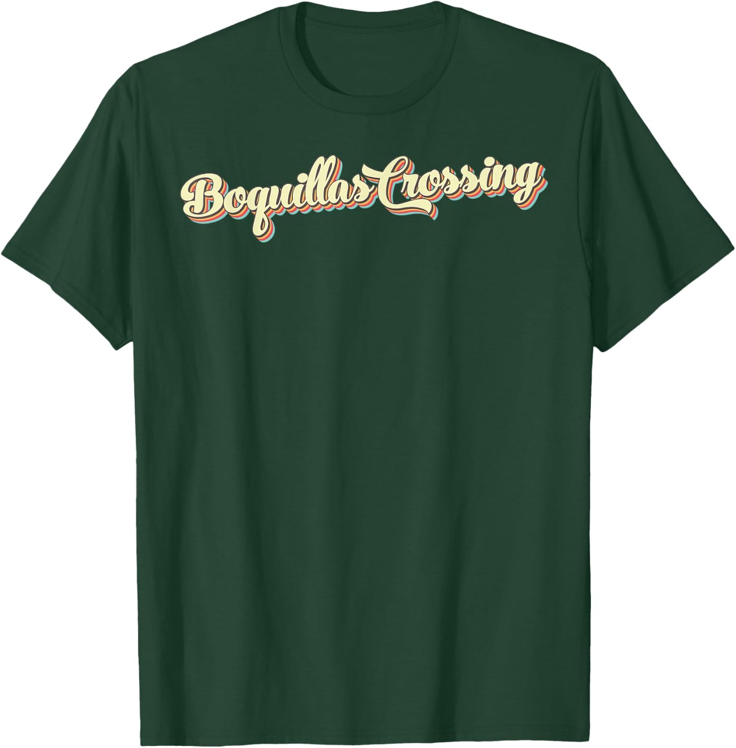 Boquillas Crossing Retro Art Baseball Font Vintage T-Shirt - T-Shirt | Forest