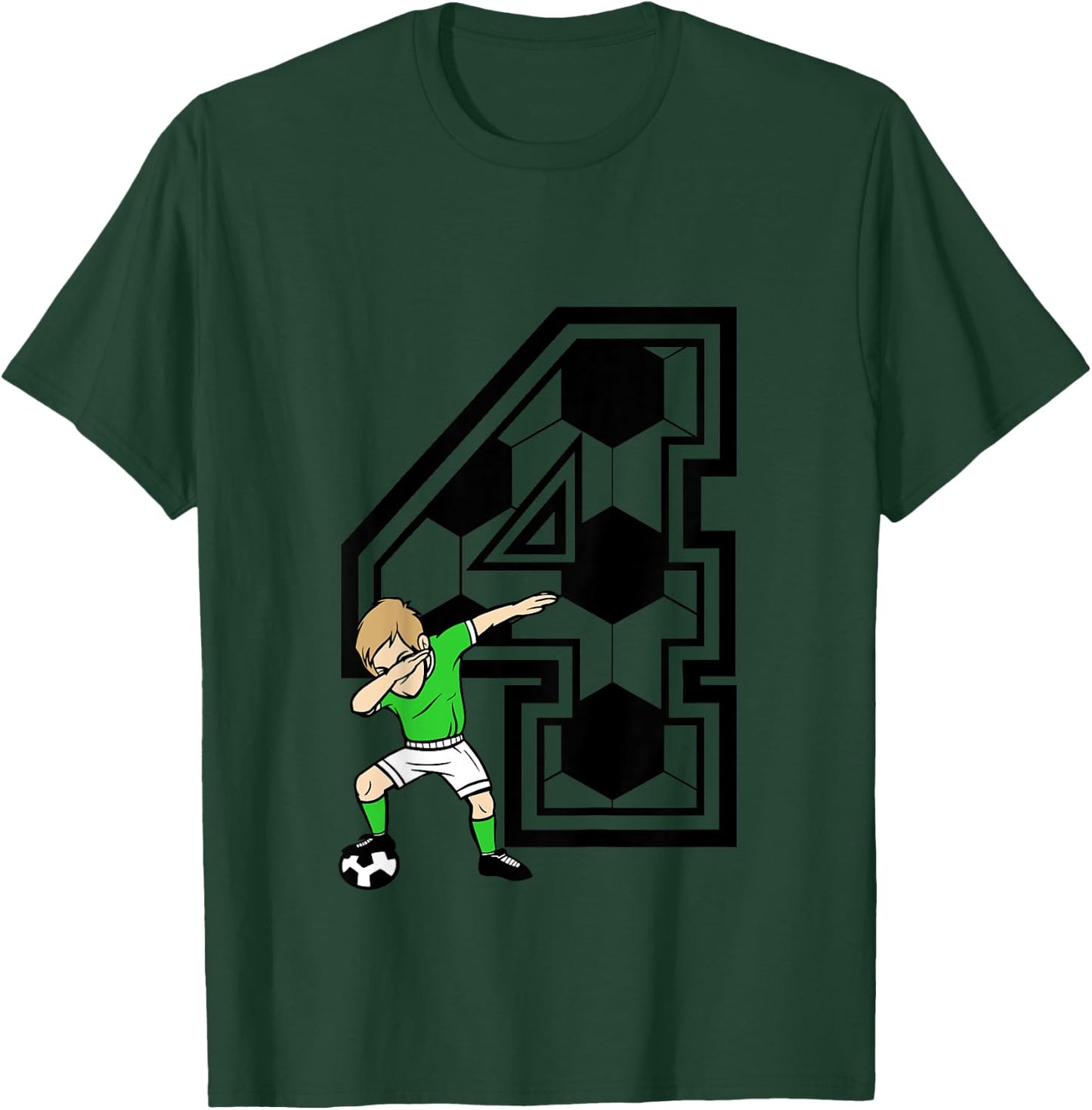 Kids 4 Year Old Boy Soccer Player 4th Birthday Kids T-Shirt - T-Shirt | Forest