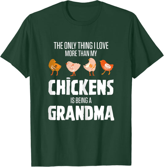 Chicken Breeder Outfits Black Chicken Grandma Modern Letter Print X-Small Female T-Shirt - T-Shirt | Forest
