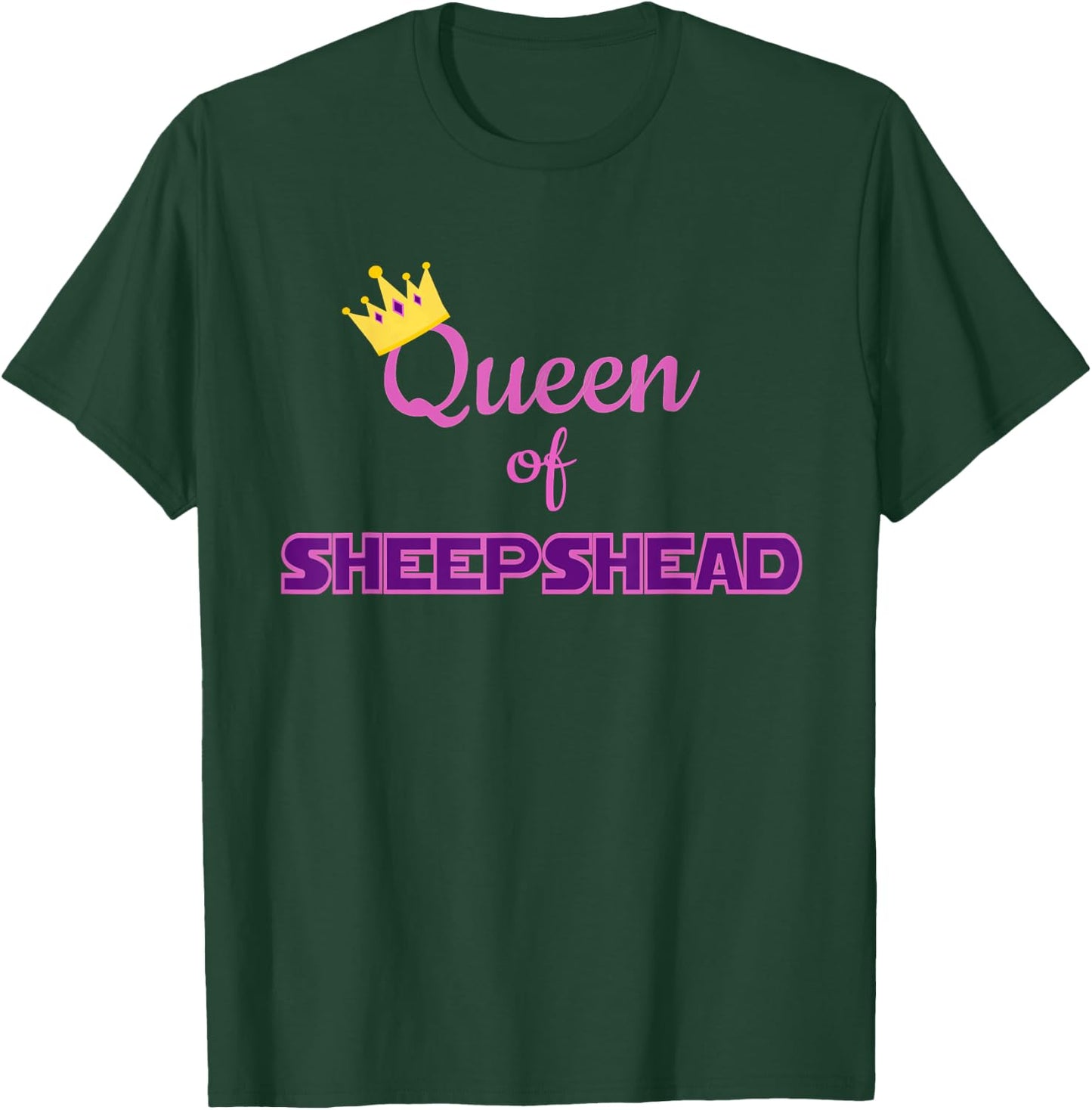 inspired card game Queen of sheepshead fun cards T-Shirt - T-Shirt | Forest