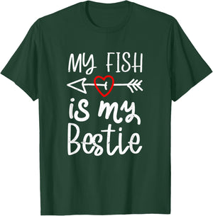 My Fish is My Bestie Squad Best Friend with hearts T-Shirt - T-Shirt | Forest