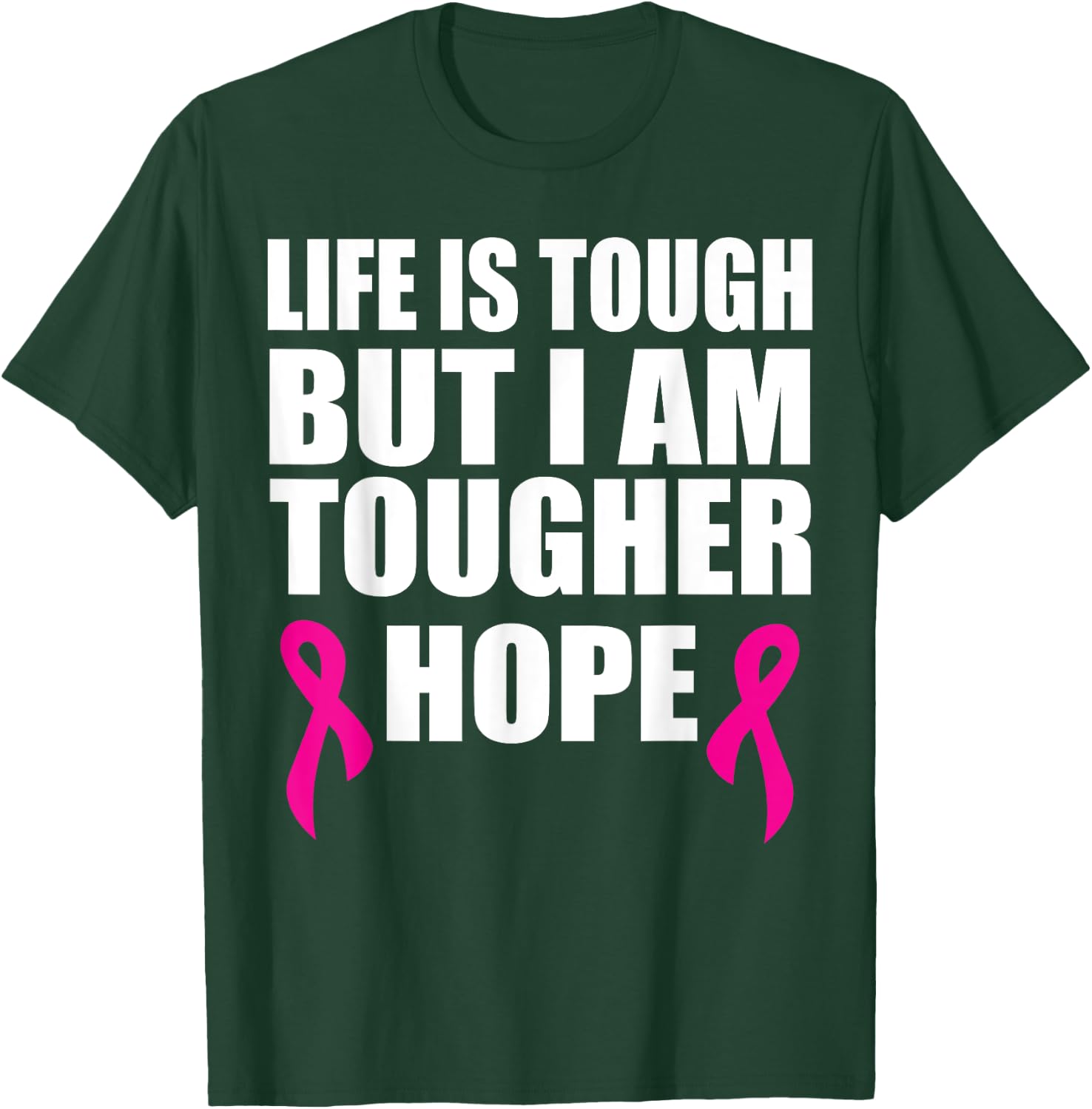Breast cancer awareness life is tough but I am tougher T-Shirt - T-Shirt | Forest