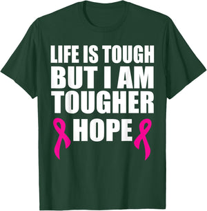 Breast cancer awareness life is tough but I am tougher T-Shirt - T-Shirt | Forest