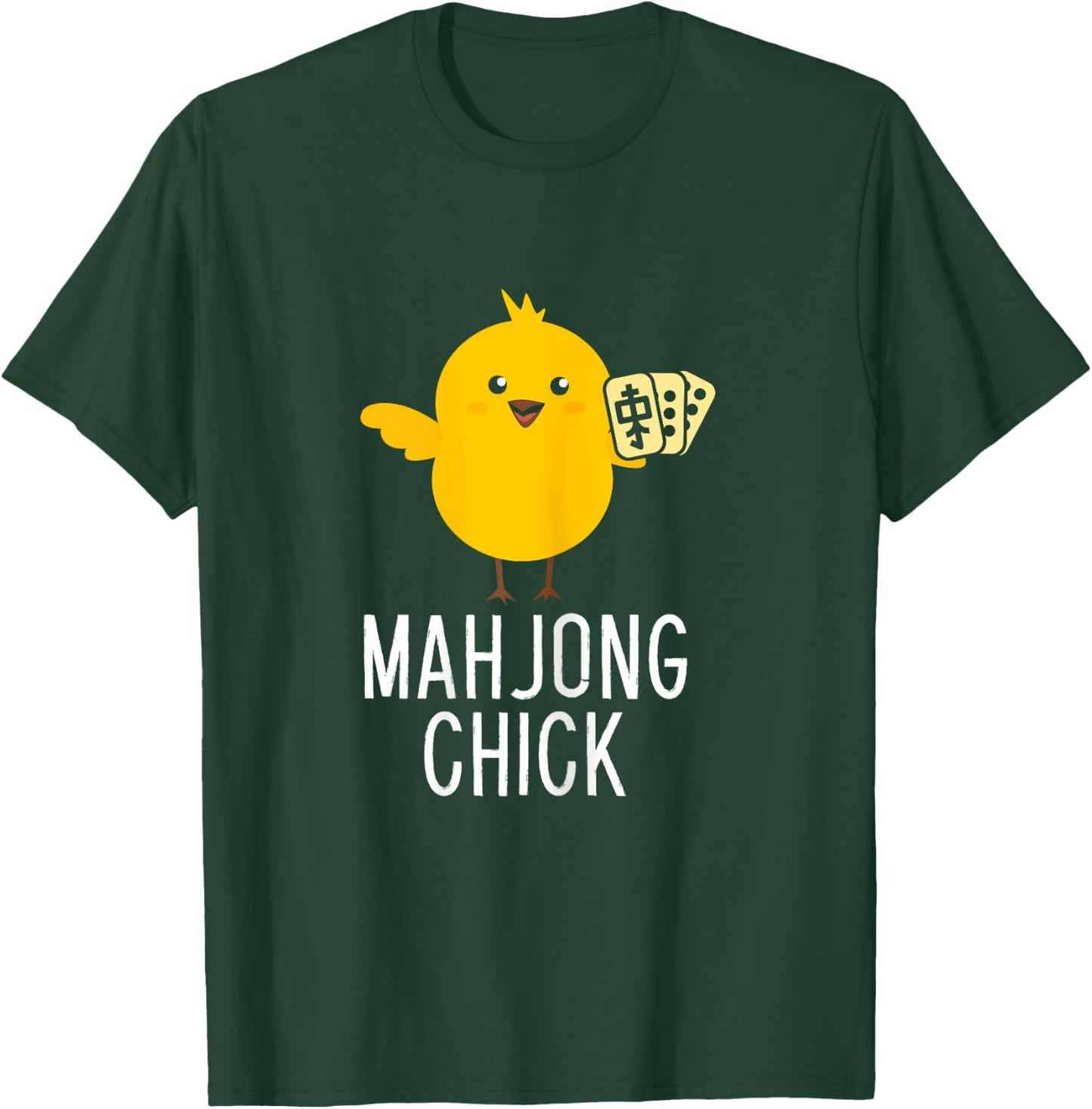 Mahjong Chick Player Board Game Mah-Jongg China Solitaire T-Shirt - T-Shirt | Forest