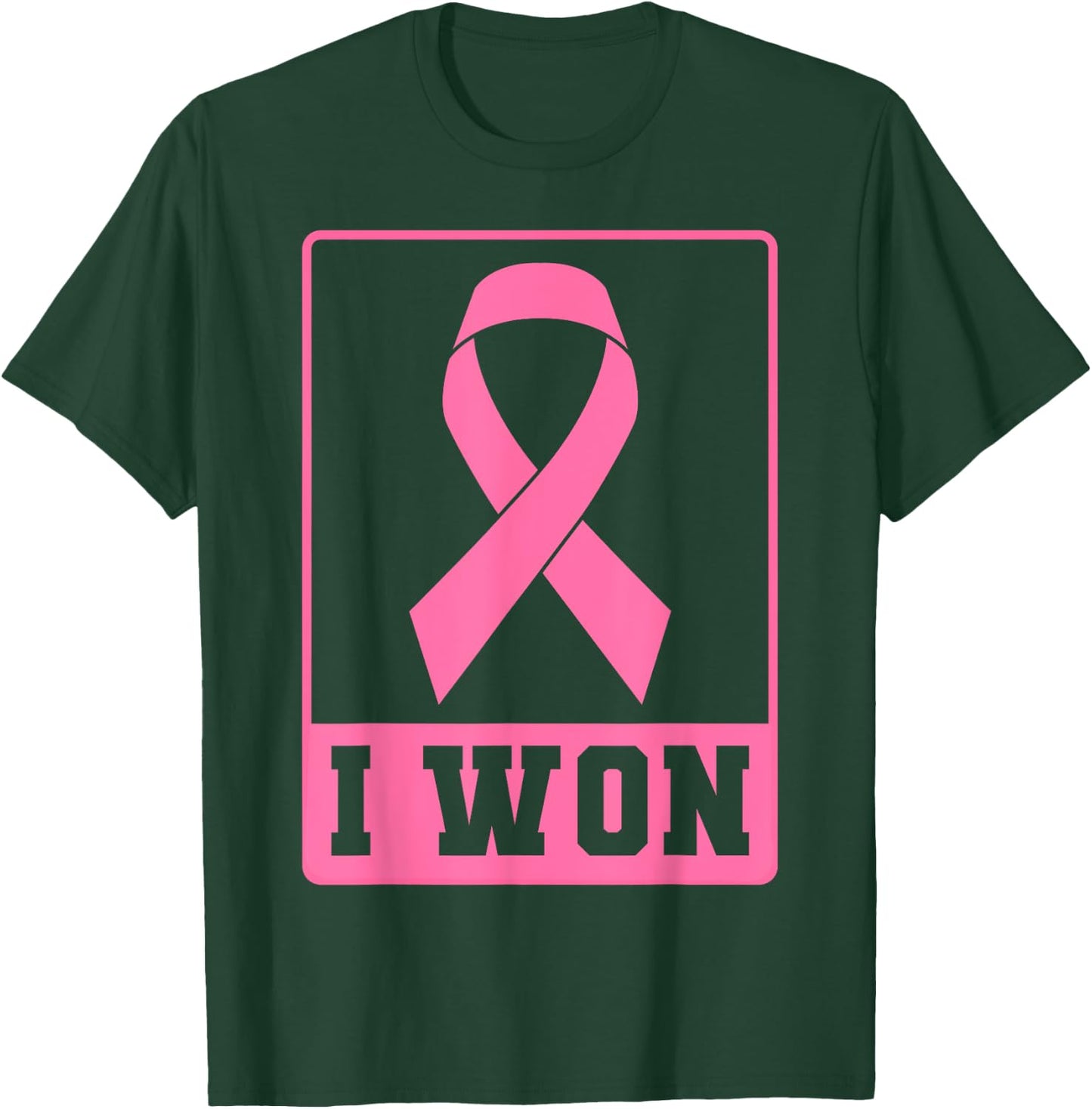 I Won Breast Cancer Awareness Pink Ribbon T-Shirt - T-Shirt | Forest