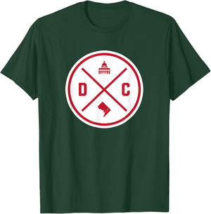 Classic Washington DC Circle Patch Red Design T-Shirt - T-Shirt | Forest