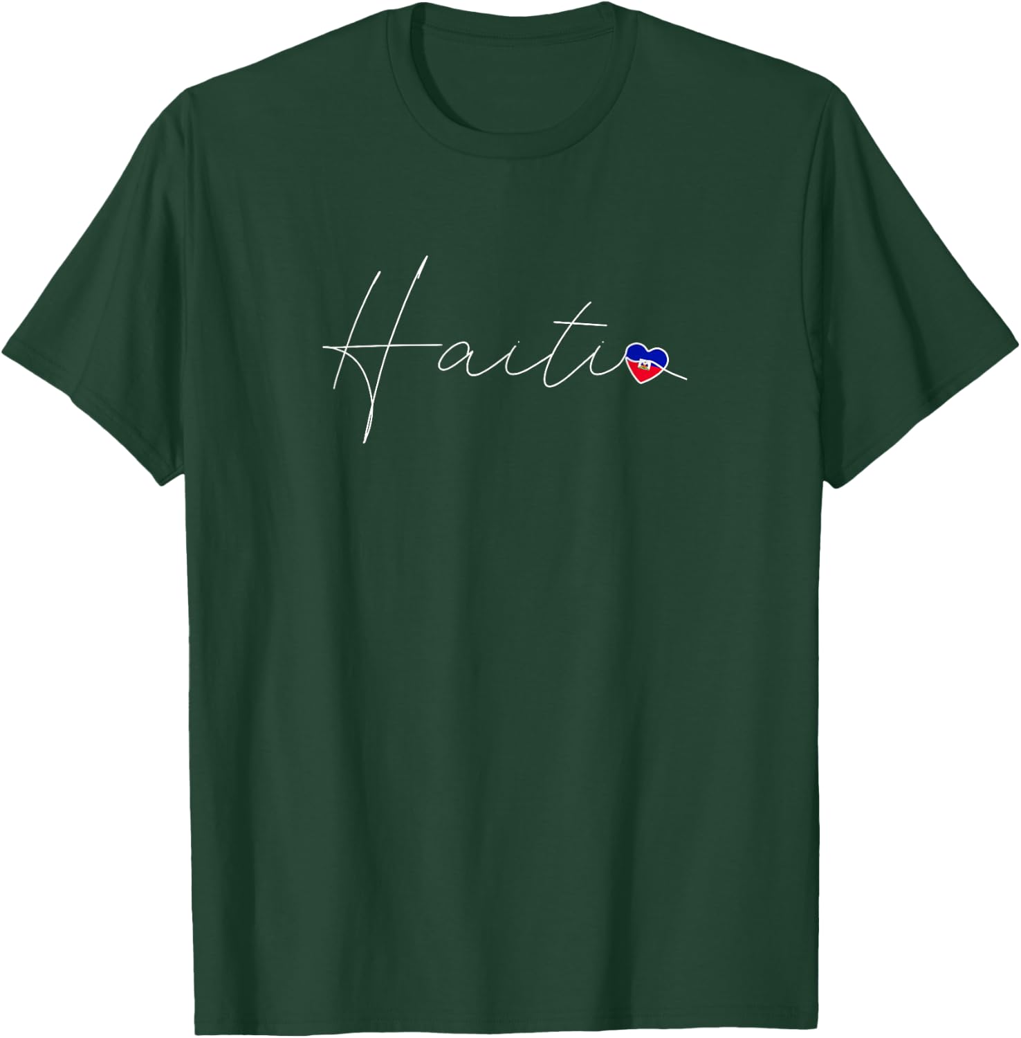 Haiti Love Haitian Flag and Heart on Haiti T-Shirt - T-Shirt | Forest