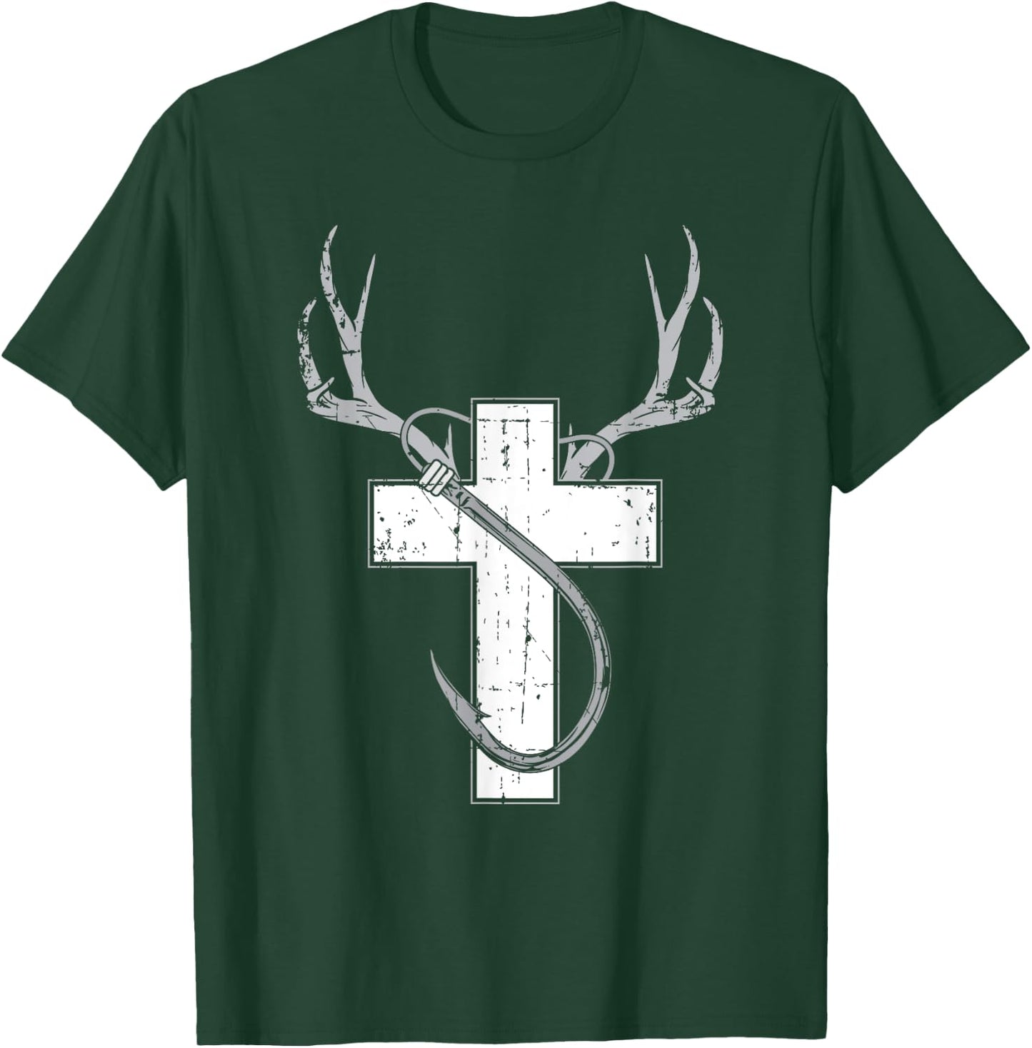 Cool Religious Hunter Outdoor Fishermen Adventure Funny Christian Hunting Fishing Lover Gift T-Shirt - T-Shirt | Forest