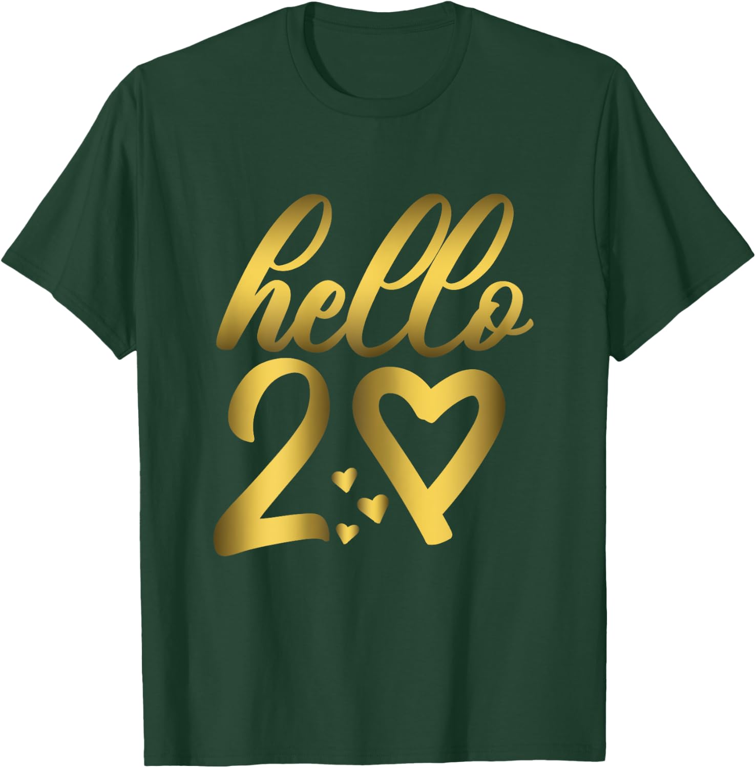 20th Birthday Cute Hello 20 Twenty Years Old T-Shirt - T-Shirt | Forest