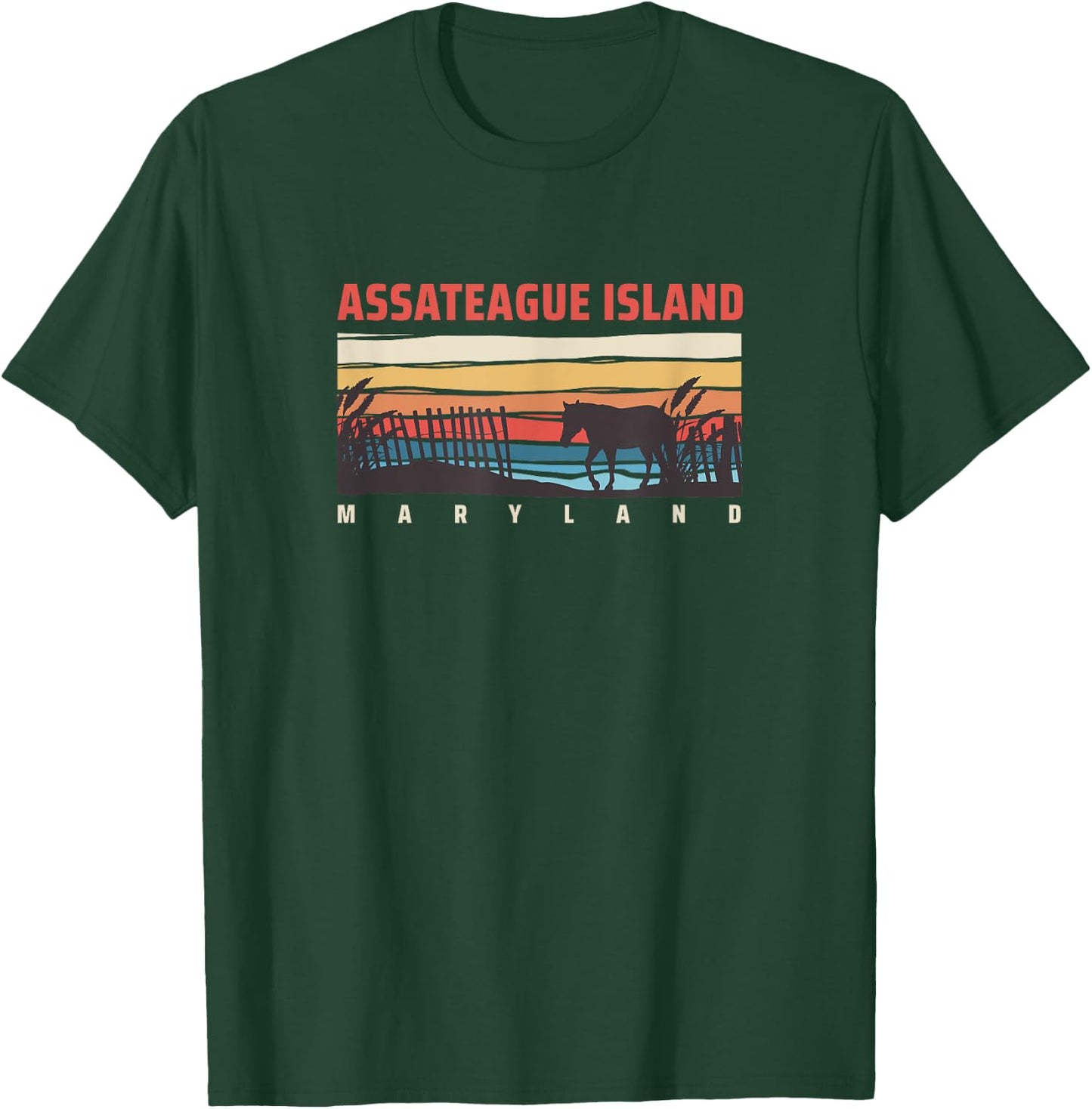 Assateague Island Wild Horse Pony Ponies T-Shirt - T-Shirt | Forest