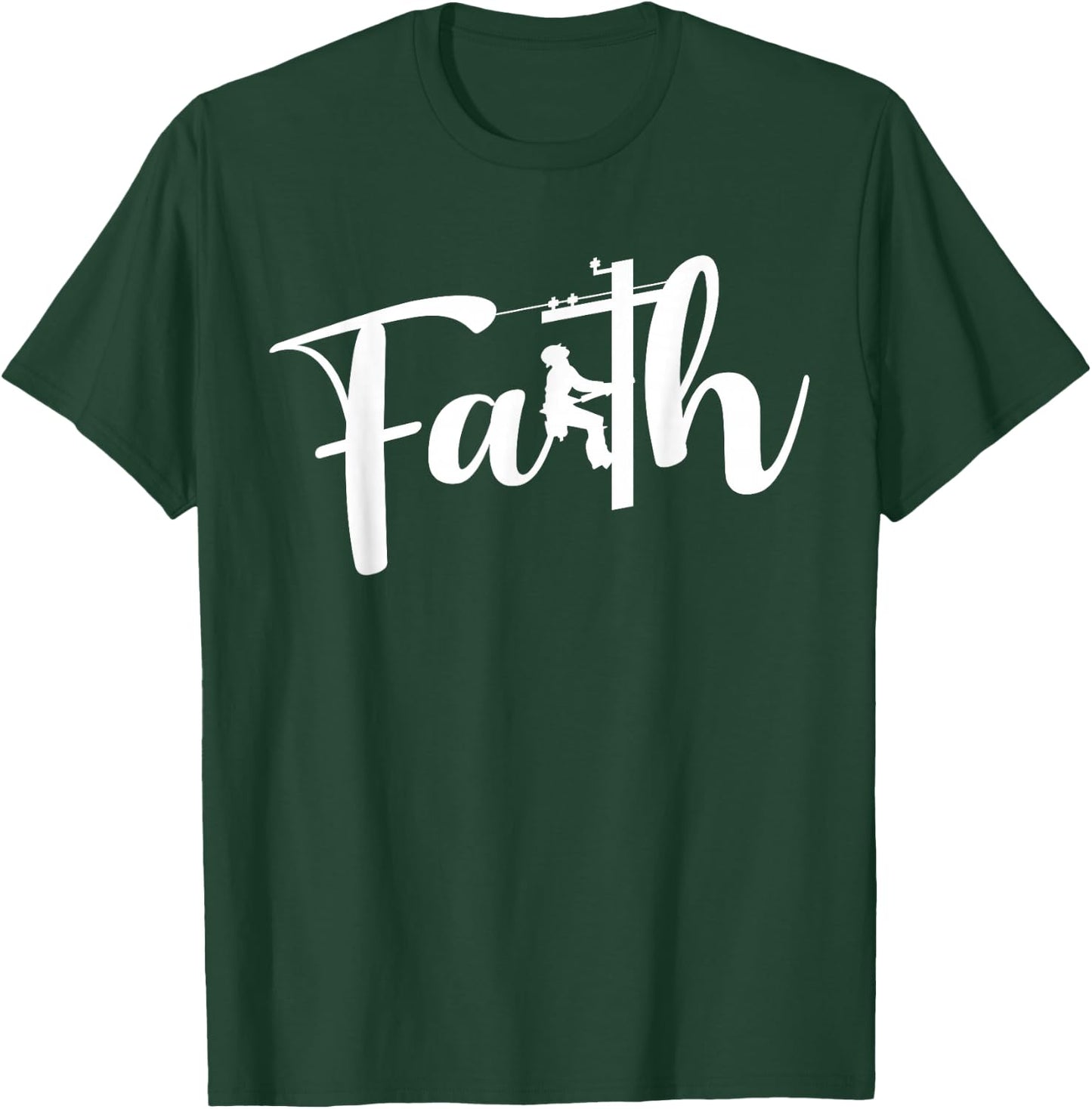Electrical Lineman Faith Jesus Bible T-Shirt - T-Shirt | Forest