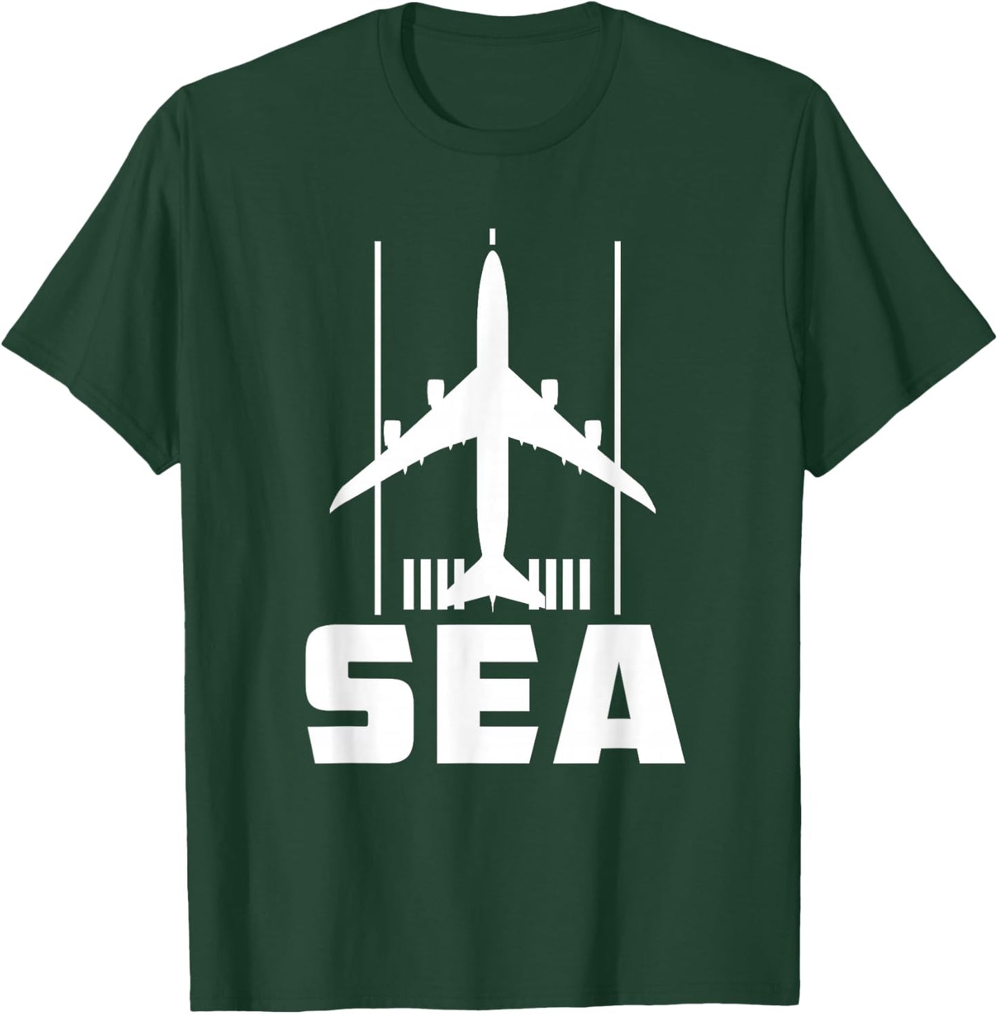 SEA Seattle Tacoma Intl'l Airport B747 Jumbo Jet T-Shirt - T-Shirt | Forest