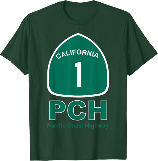 PCH - Pacific Coast Highway No 1 - USA - Biker T-Shirt - T-Shirt | Forest