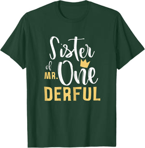 Sister Mr Onederful 1st Birthday First One-Derful Matching T-Shirt - T-Shirt | Forest