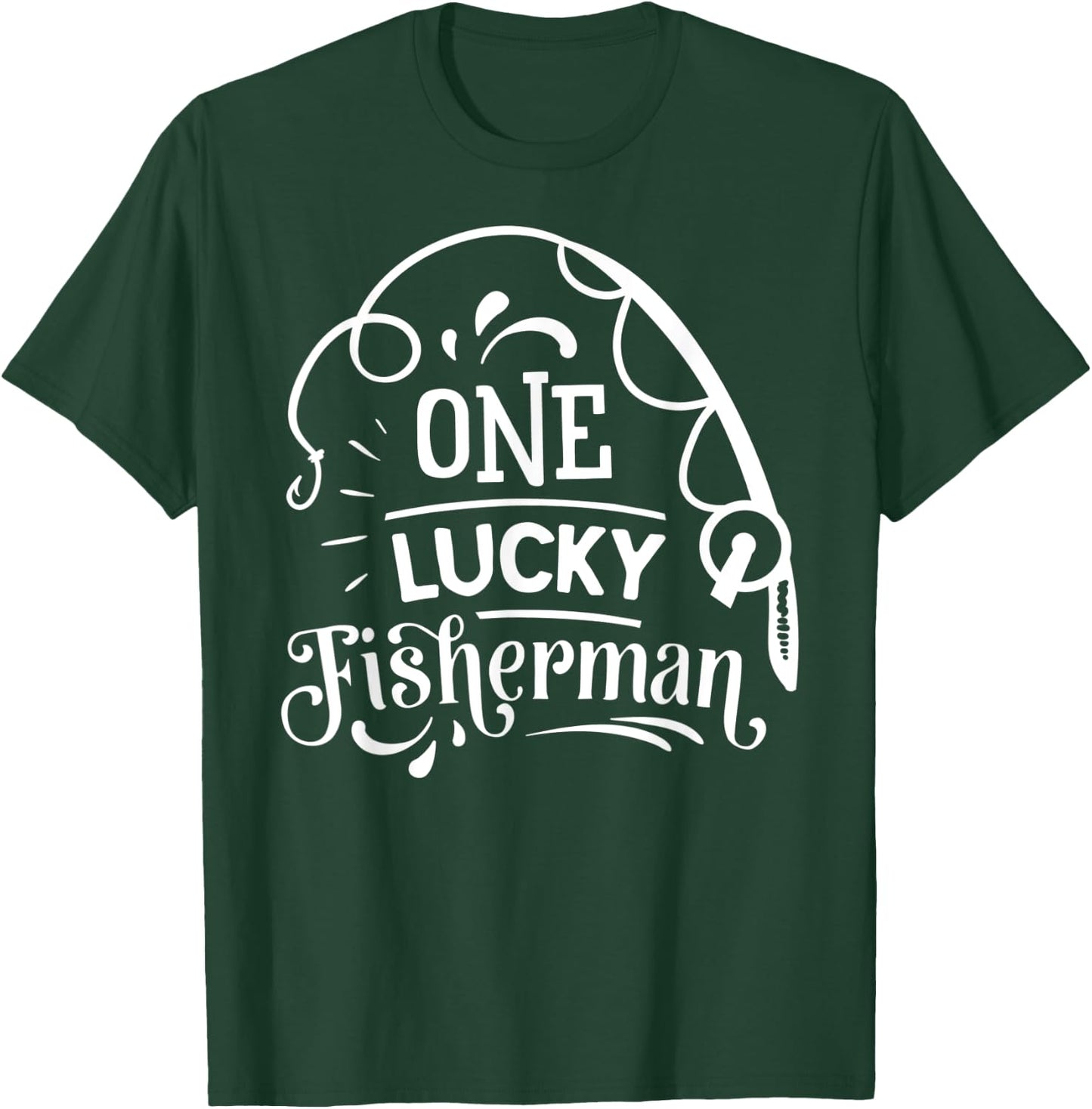 One Lucky Fisherman Matching Couples Fishing T-Shirt - T-Shirt | Forest
